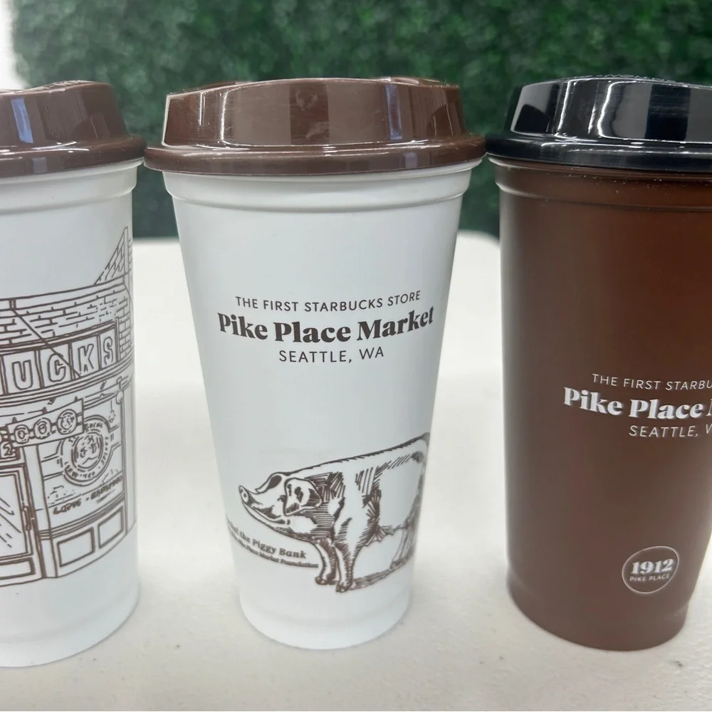 *LIMITED EDITION* Box of 6 Starbucks Seattle Washington Pike Place Market Cups